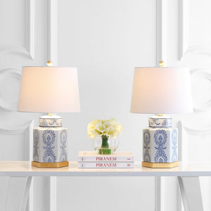 Safavieh BODIN Table Lamp - Elegant Blue & White Porcelain Design for Cozy Ambiance in Any Room TBL4150A-SET2