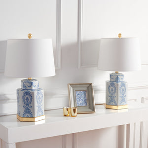 Safavieh BODIN Table Lamp - Elegant Blue & White Porcelain Design for Cozy Ambiance in Any Room TBL4150A-SET2