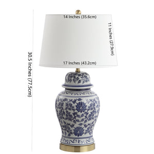 Safavieh ARWEN Table Lamp - Elegant Blue & White Design for Ambient Lighting in Any Room or Office Space TBL4153A-SET2
