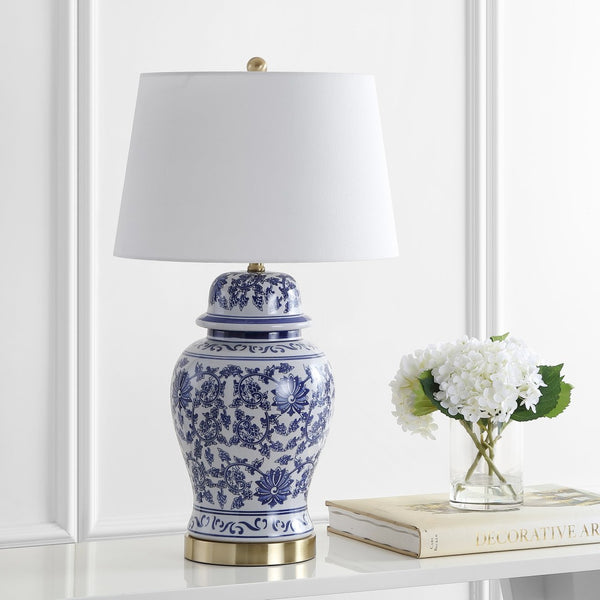 Safavieh ARWEN Table Lamp - Elegant Blue & White Design for Ambient Lighting in Any Room or Office Space TBL4153A-SET2