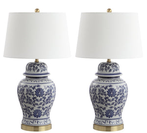Safavieh ARWEN Table Lamp - Elegant Blue & White Design for Ambient Lighting in Any Room or Office Space TBL4153A-SET2