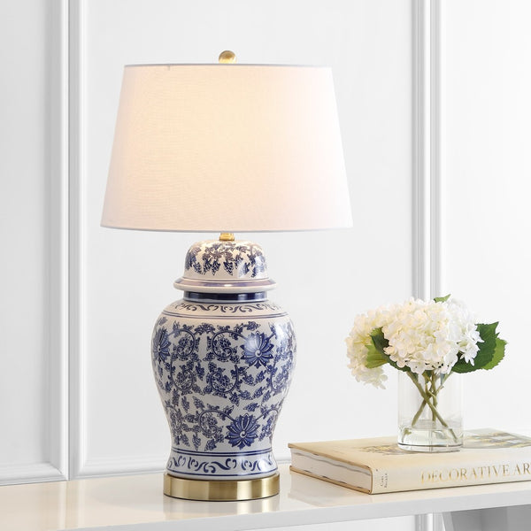 Safavieh ARWEN Table Lamp - Elegant Blue & White Design for Ambient Lighting in Any Room or Office Space TBL4153A-SET2