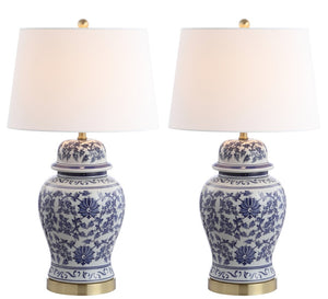 Safavieh ARWEN Table Lamp - Elegant Blue & White Design for Ambient Lighting in Any Room or Office Space TBL4153A-SET2