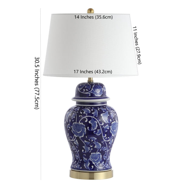Safavieh AHARON Table Lamp - Stylish Navy & White Design for Modern and Transitional Interiors - Warm Glow TBL4157A-SET2