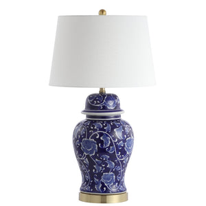 Safavieh AHARON Table Lamp - Stylish Navy & White Design for Modern and Transitional Interiors - Warm Glow TBL4157A-SET2