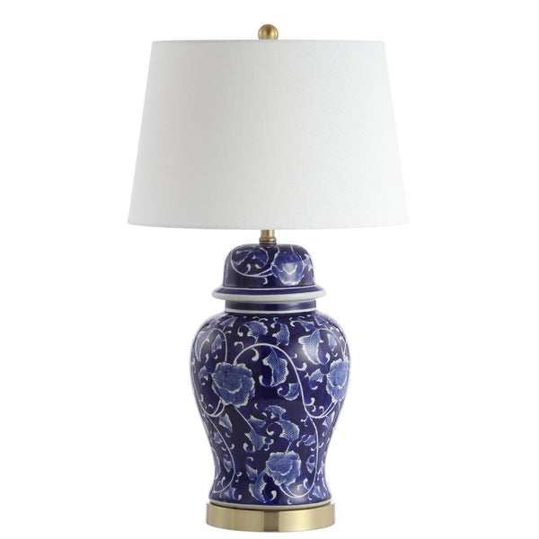 Safavieh AHARON Table Lamp - Stylish Navy & White Design for Modern and Transitional Interiors - Warm Glow TBL4157A-SET2