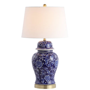 Safavieh AHARON Table Lamp - Stylish Navy & White Design for Modern and Transitional Interiors - Warm Glow TBL4157A-SET2