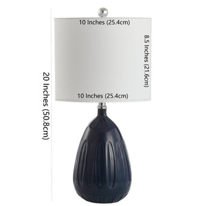 Safavieh LINNETT Table Lamp - Elegant Accent Lighting for Modern and Classic Interiors with Ambient Glow Navy TBL4165B