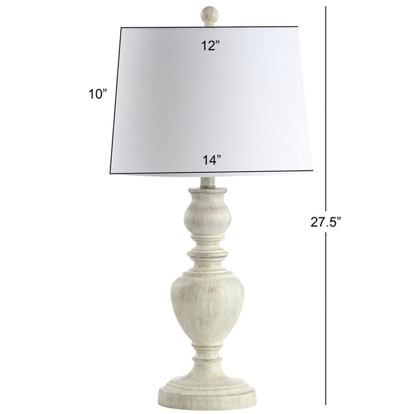 Safavieh ZABI Table Lamp in Elegant White Wash Finish – Perfect for Bedside, Living Room, or Entryway Decor TBL4176A-SET2