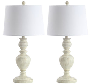 Safavieh ZABI Table Lamp in Elegant White Wash Finish – Perfect for Bedside, Living Room, or Entryway Decor TBL4176A-SET2