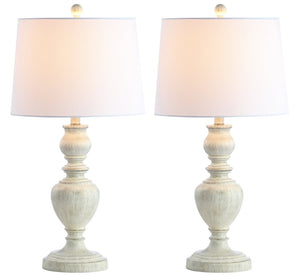 Safavieh ZABI Table Lamp in Elegant White Wash Finish – Perfect for Bedside, Living Room, or Entryway Decor TBL4176A-SET2