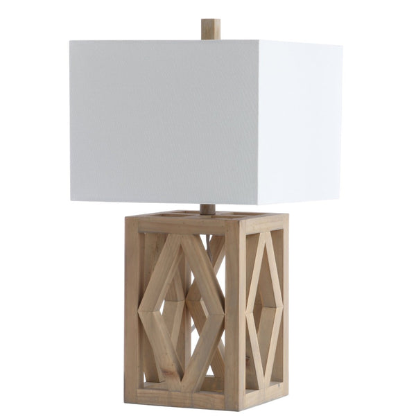Safavieh TURNER, Elegant 24.5-Inch Brown Wood Table Lamp Set of 2 for Modern & Traditional Décor Styles TBL4177A-SET2