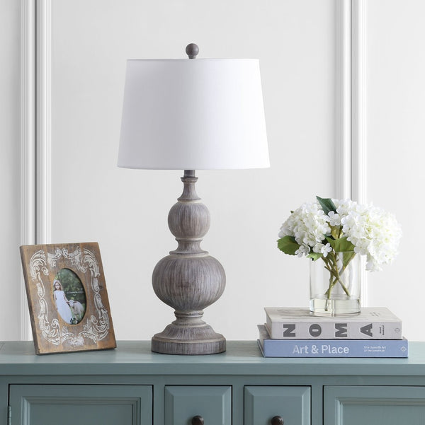 Safavieh EPHRAIM Table Lamp - Elegant Faux Wood Design for Cozy Lighting in Any Room, 15" x 28.5" Size TBL4178A-SET2