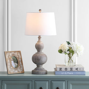 Safavieh EPHRAIM Table Lamp - Elegant Faux Wood Design for Cozy Lighting in Any Room, 15" x 28.5" Size TBL4178A-SET2