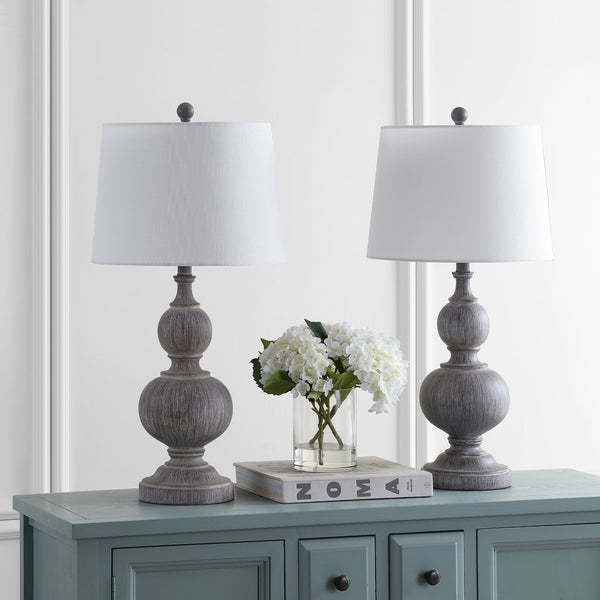 Safavieh EPHRAIM Table Lamp - Elegant Faux Wood Design for Cozy Lighting in Any Room, 15" x 28.5" Size TBL4178A-SET2
