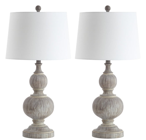 Safavieh EPHRAIM Table Lamp - Elegant Faux Wood Design for Cozy Lighting in Any Room, 15" x 28.5" Size TBL4178A-SET2