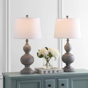 Safavieh EPHRAIM Table Lamp - Elegant Faux Wood Design for Cozy Lighting in Any Room, 15" x 28.5" Size TBL4178A-SET2