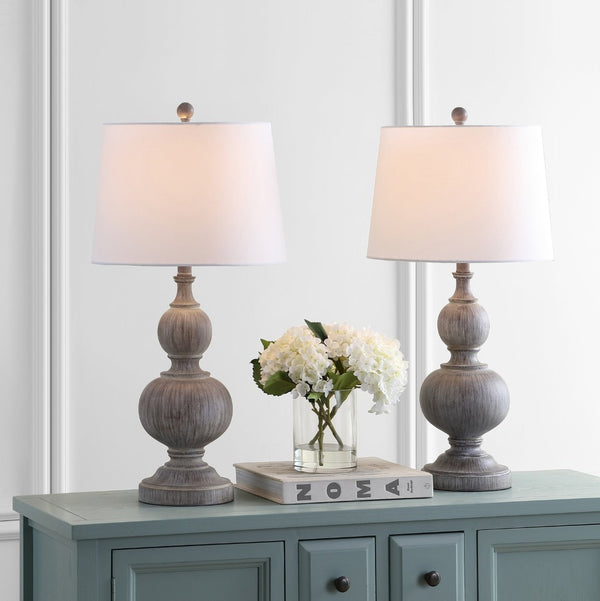 Safavieh EPHRAIM Table Lamp - Elegant Faux Wood Design for Cozy Lighting in Any Room, 15" x 28.5" Size TBL4178A-SET2