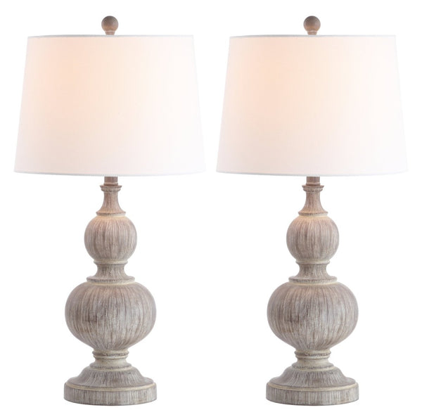 Safavieh EPHRAIM Table Lamp - Elegant Faux Wood Design for Cozy Lighting in Any Room, 15" x 28.5" Size TBL4178A-SET2