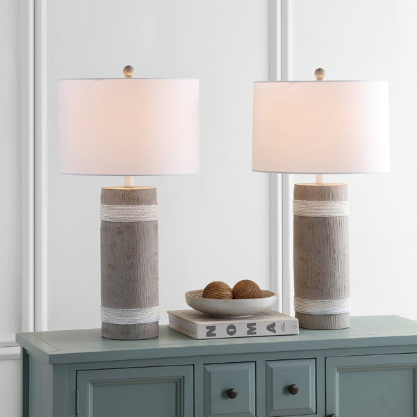 Safavieh BRIXTON Table Lamp - Stylish Brown & White Accent Lighting for Modern Homes & Versatile Decor TBL4181A-SET2