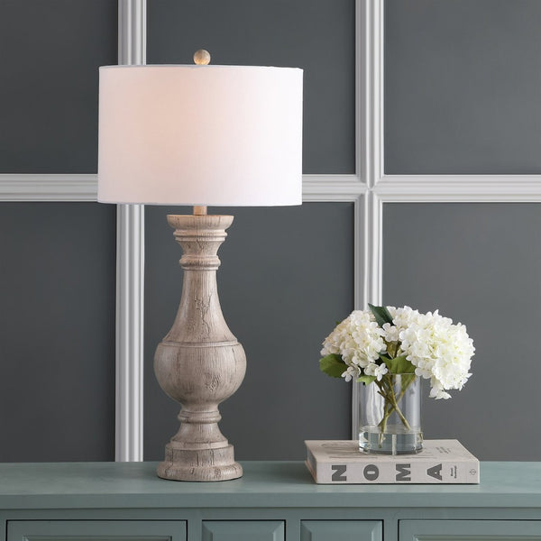 Safavieh SAVION Table Lamp - White Wash Finish for Cozy Ambiance, Timeless Design for Any Room Décor TBL4182A-SET2