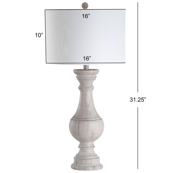 Safavieh SAVION Table Lamp - White Wash Finish for Cozy Ambiance, Timeless Design for Any Room Décor TBL4182A-SET2