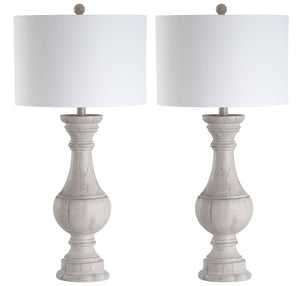 Safavieh SAVION Table Lamp - White Wash Finish for Cozy Ambiance, Timeless Design for Any Room Décor TBL4182A-SET2