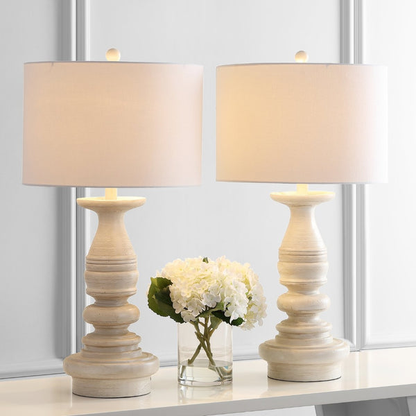 Safavieh JARETH Table Lamp - Elegant Matte White Design for Contemporary Interiors, Perfect Ambient Lighting TBL4183A-SET2