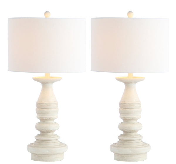 Safavieh JARETH Table Lamp - Elegant Matte White Design for Contemporary Interiors, Perfect Ambient Lighting TBL4183A-SET2