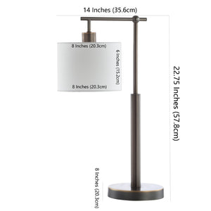 Safavieh HARLAN, Elegant 22.75-Inch Bronze Iron Table Lamp for Cozy Ambiance in Any Room or Office Decor TBL4184A
