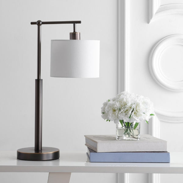 Safavieh HARLAN, Elegant 22.75-Inch Bronze Iron Table Lamp for Cozy Ambiance in Any Room or Office Decor TBL4184A