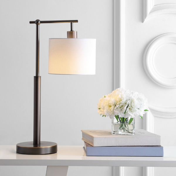 Safavieh HARLAN, Elegant 22.75-Inch Bronze Iron Table Lamp for Cozy Ambiance in Any Room or Office Decor TBL4184A