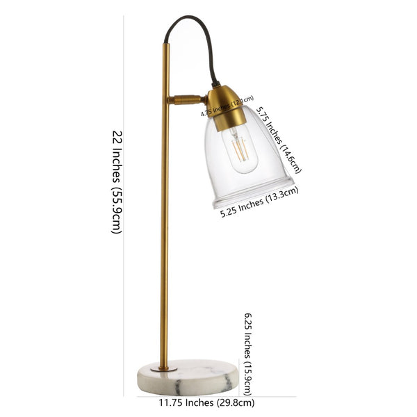 Safavieh GIBSON, 22 INCH IRON TABLE LAMP WITH USB PORT - Elegant Lighting Solution for Modern Spaces White / Gold TBL4185A