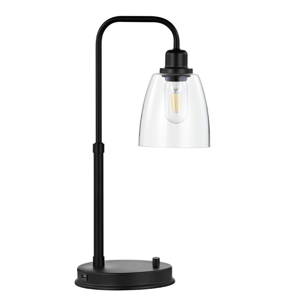 Safavieh KASHTON, 20-Inch Black Iron Table Lamp with USB Port - Modern Minimalist Design for Home & Office TBL4186A