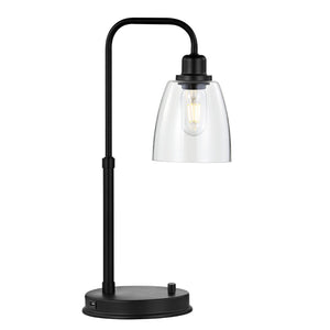 Safavieh KASHTON, 20-Inch Black Iron Table Lamp with USB Port - Modern Minimalist Design for Home & Office TBL4186A