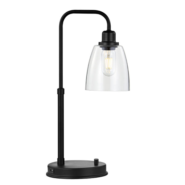 Safavieh KASHTON, 20-Inch Black Iron Table Lamp with USB Port - Modern Minimalist Design for Home & Office TBL4186A