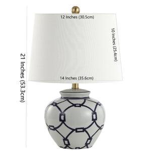 Safavieh ANDERS Table Lamp - Timeless Blue & White Design for Modern and Classic Interiors, 21" High Focal Point TBL4188A