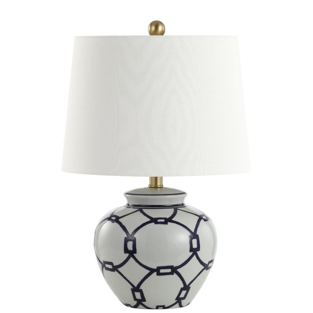 Safavieh ANDERS Table Lamp - Timeless Blue & White Design for Modern and Classic Interiors, 21" High Focal Point TBL4188A
