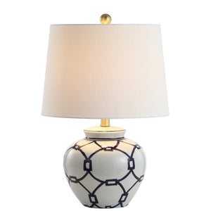 Safavieh ANDERS Table Lamp - Timeless Blue & White Design for Modern and Classic Interiors, 21" High Focal Point TBL4188A