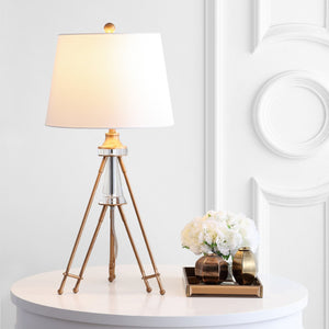 Safavieh GRAHAM Table Lamp - Elegant Brass Finish with Off-White Shade for Modern & Transitional Decor TBL4189A-SET2