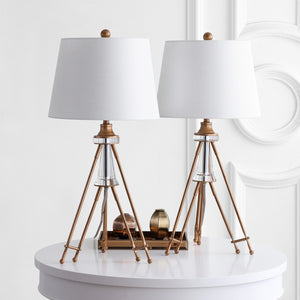 Safavieh GRAHAM Table Lamp - Elegant Brass Finish with Off-White Shade for Modern & Transitional Decor TBL4189A-SET2
