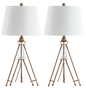 Safavieh GRAHAM Table Lamp - Elegant Brass Finish with Off-White Shade for Modern & Transitional Decor TBL4189A-SET2