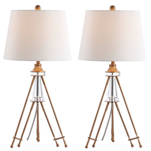 Safavieh GRAHAM Table Lamp - Elegant Brass Finish with Off-White Shade for Modern & Transitional Decor TBL4189A-SET2