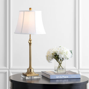 Safavieh CALLEN Table Lamp - Elegant Bronze & White Design for Timeless Style in Any Room, Adjustable Height TBL4192A-SET2