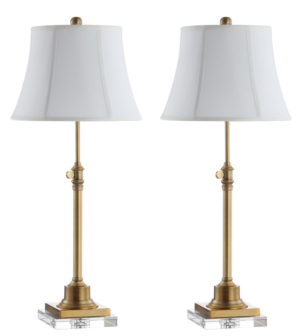 Safavieh CALLEN Table Lamp - Elegant Bronze & White Design for Timeless Style in Any Room, Adjustable Height TBL4192A-SET2