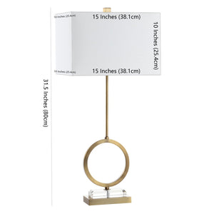 Safavieh KADEN, Elegant 31.5 Inch Table Lamp Set of 2 - Clear Crystal & Brass Finish for Stylish Illumination TBL4193A-SET2