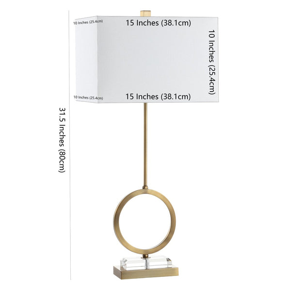 Safavieh KADEN, Elegant 31.5 Inch Table Lamp Set of 2 - Clear Crystal & Brass Finish for Stylish Illumination TBL4193A-SET2