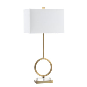 Safavieh KADEN, Elegant 31.5 Inch Table Lamp Set of 2 - Clear Crystal & Brass Finish for Stylish Illumination TBL4193A-SET2