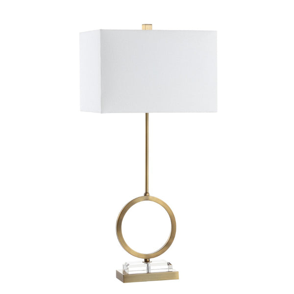Safavieh KADEN, Elegant 31.5 Inch Table Lamp Set of 2 - Clear Crystal & Brass Finish for Stylish Illumination TBL4193A-SET2