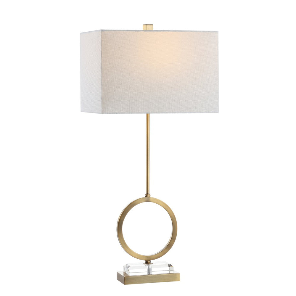 Safavieh KADEN, Elegant 31.5 Inch Table Lamp Set of 2 - Clear Crystal & Brass Finish for Stylish Illumination TBL4193A-SET2